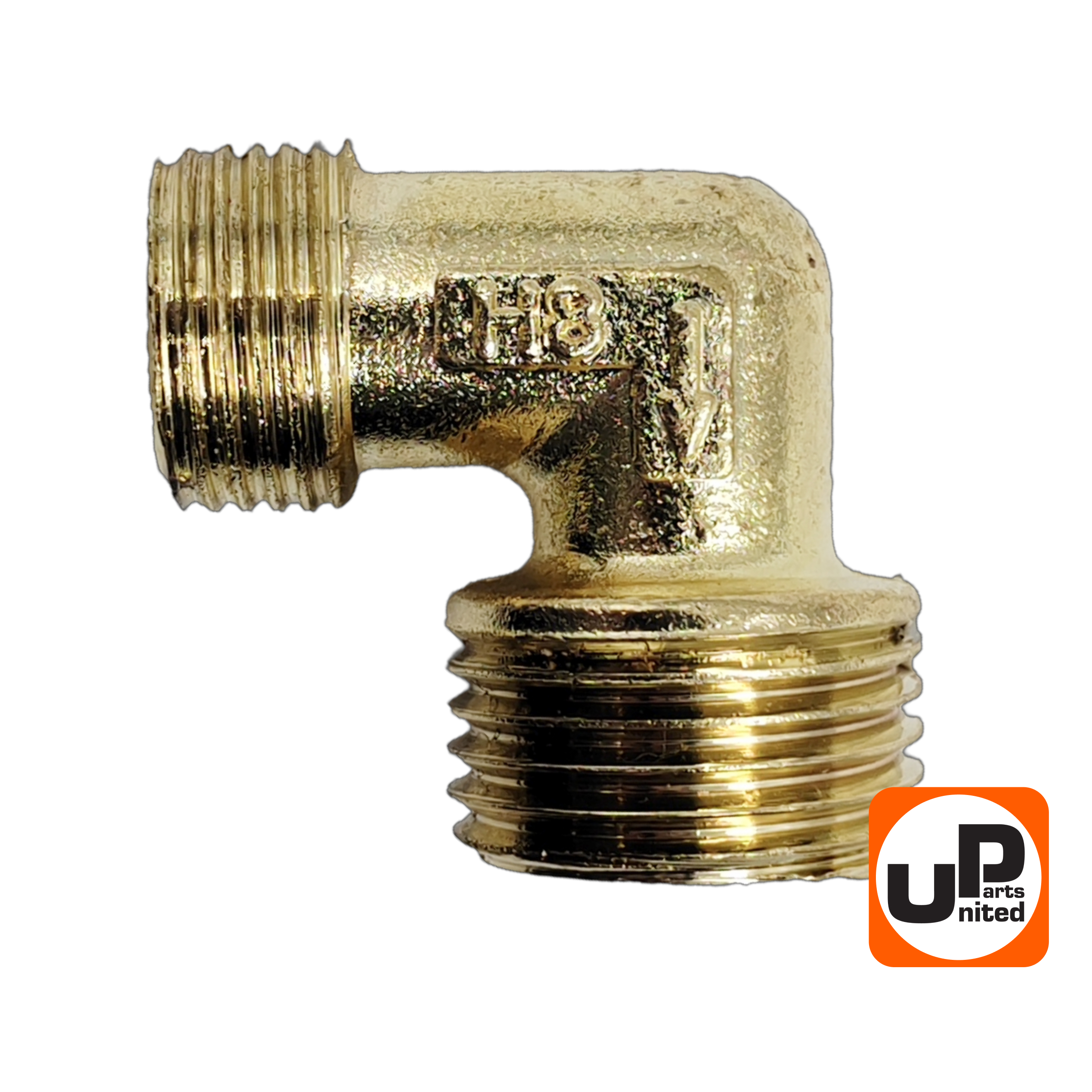 Фитинг-уголок UNITED PARTS для компрессора, резьба внешняя  3/8"×1/2", шт
