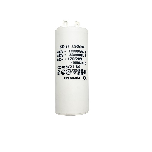 Конденсатор UNITED PARTS CBB60, 40 мкФ, 450В, 2 клеммы (90-0981), шт