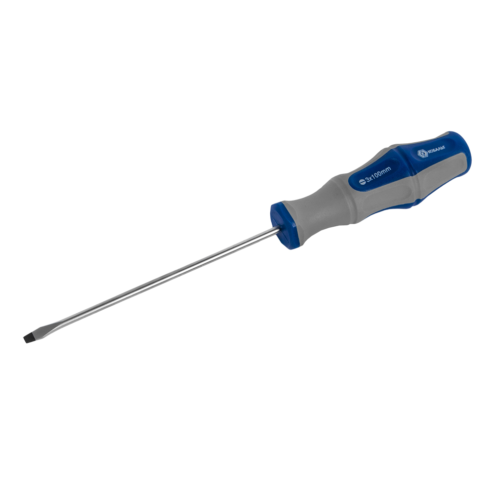 Отвёртка КОБАЛЬТ Ultra Grip SL 3,0 х 100 ммCR-V, двухкомпонентная рукоятка (1 шт.) подвес