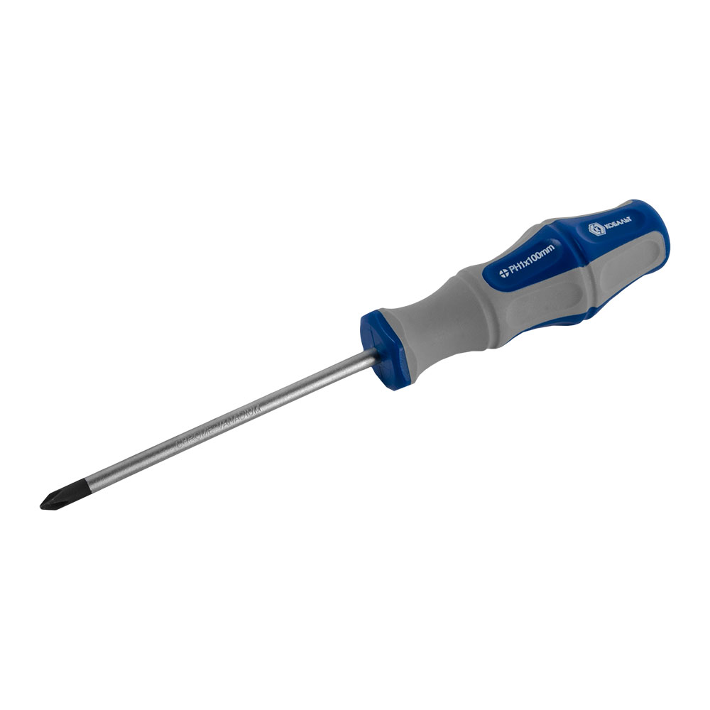 Отвёртка КОБАЛЬТ Ultra Grip PH-1 х 100 ммCR-V, двухкомпонентная рукоятка (1 шт.) подвес