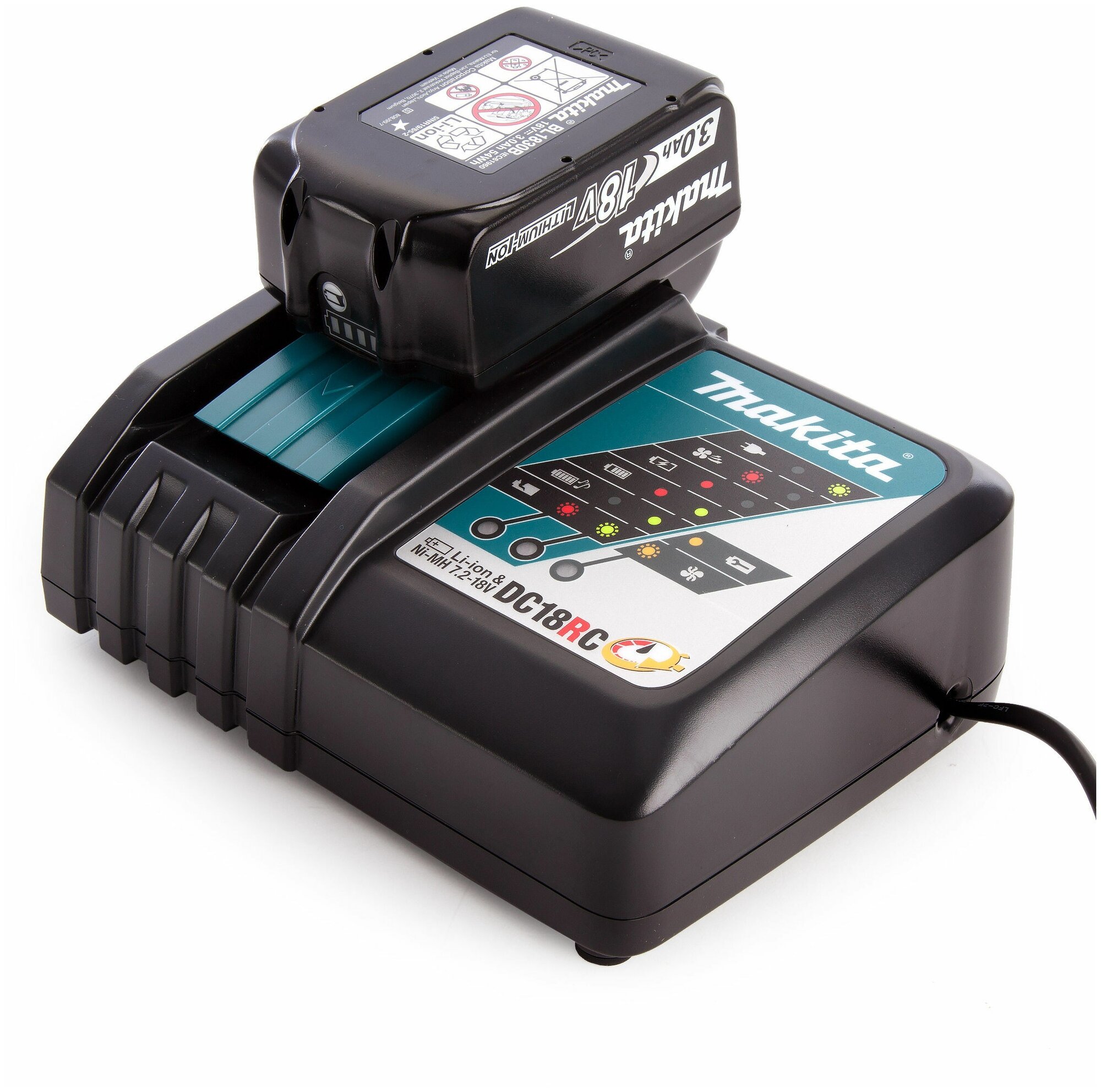 Зарядное устройство MAKITA DC18RC быстрое (LXT 18В), полиэт. пакет, шт