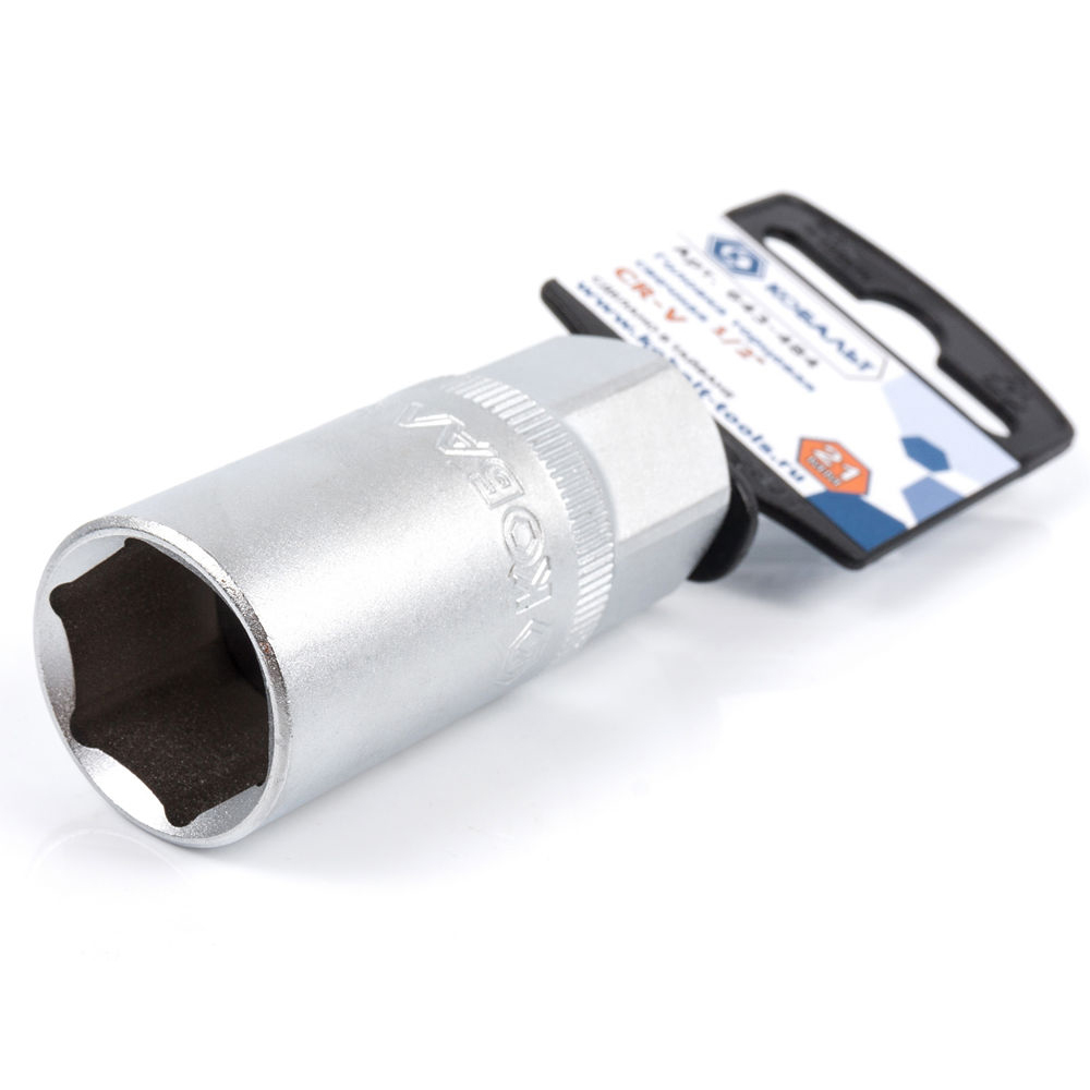 Головка торцевая свечная КОБАЛЬТ 1/2", 21 мм, Cr-V(1 шт.) подвес