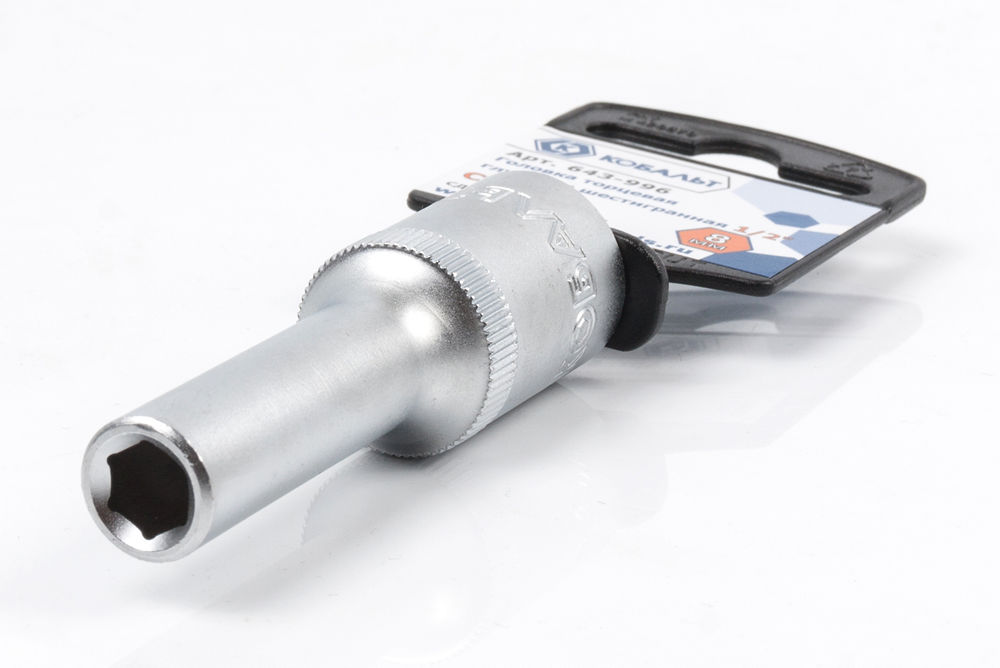 Головка торцевая глубокая КОБАЛЬТ 1/2", 8 мм, Cr-V(1 шт.) подвес