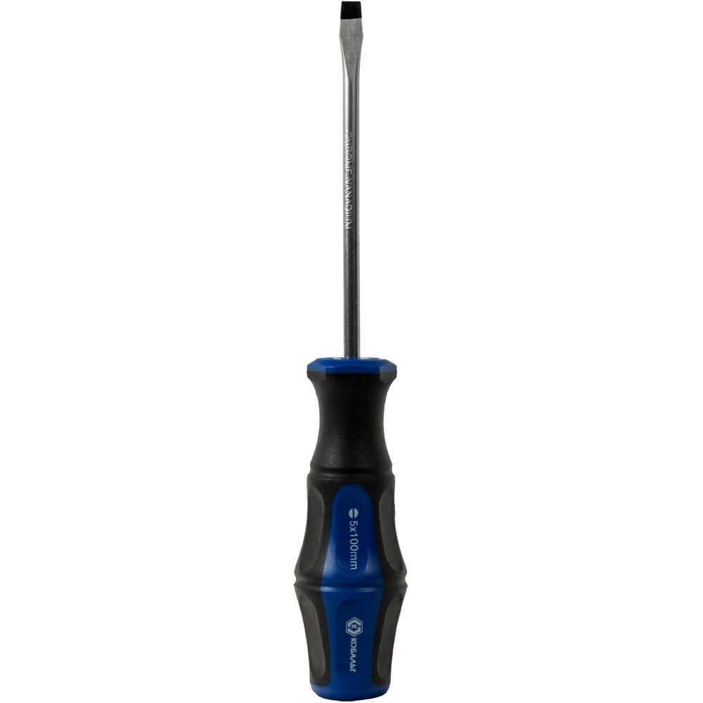 Отвёртка КОБАЛЬТ Ultra Grip SL 5,0 х 100 ммCR-V, двухкомпонентная рукоятка (1 шт.) подвес