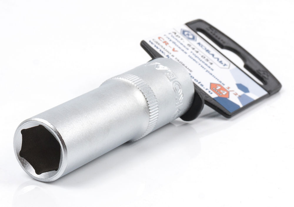 Головка торцевая глубокая КОБАЛЬТ 1/2", 14 мм, Cr-V(1 шт.) подвес