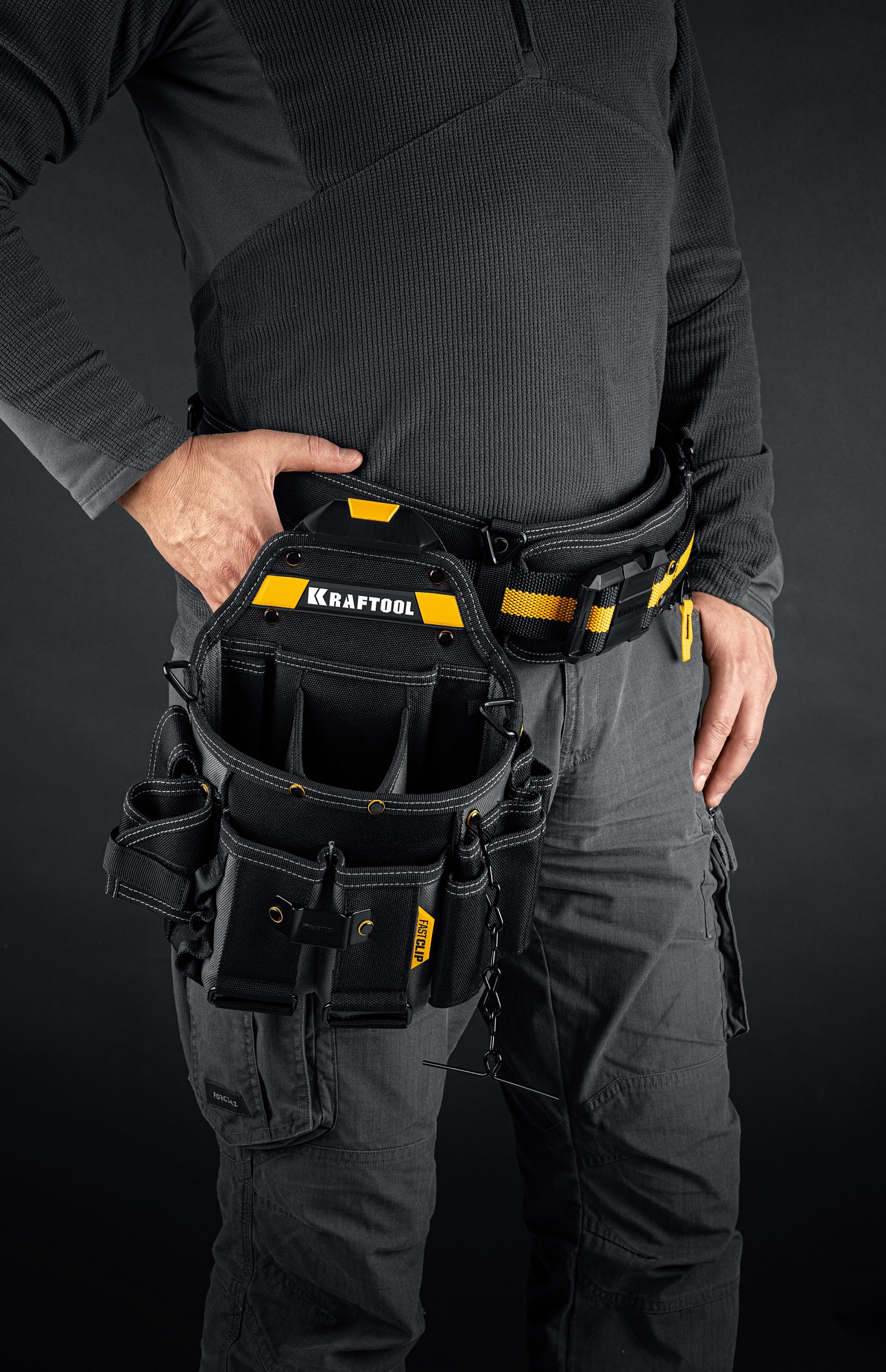 KRAFTOOL KPB-23 поясная сумка с быстросъёмным креплением FastClip, 290 х 310 мм (38766)