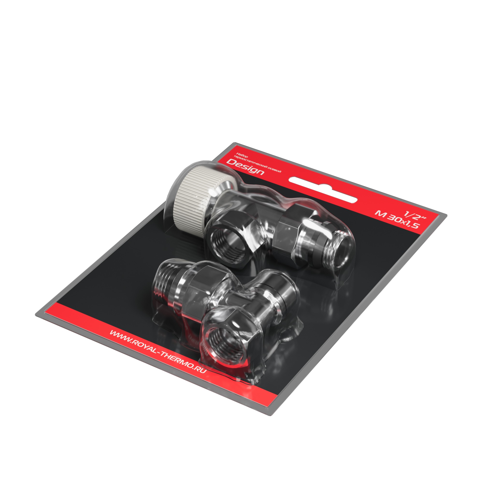 Набор термостатический осевой Royal Thermo Design 1/2"М30х1,5 (Хром)