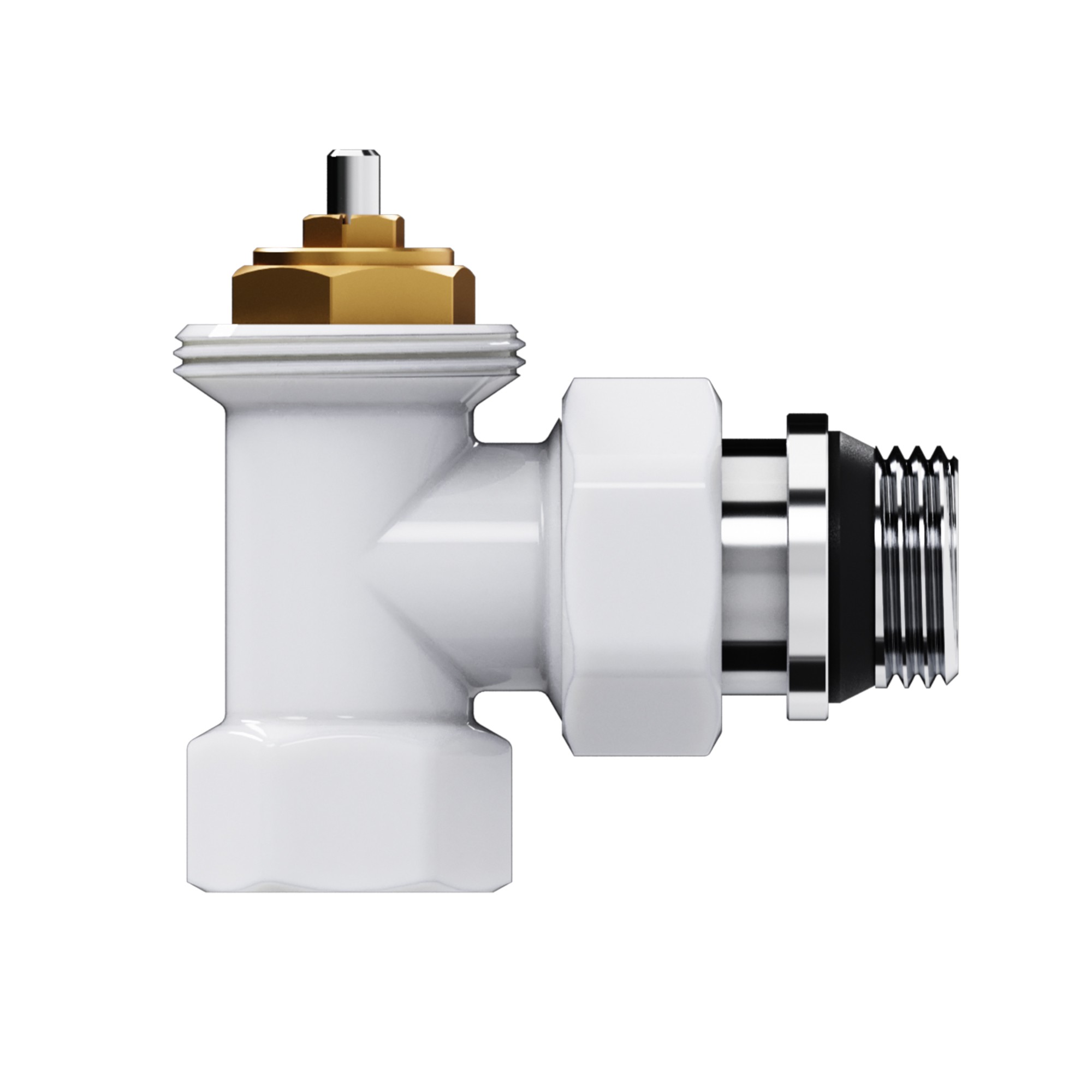 Набор термостатический угловой Royal Thermo Design 1/2"М30х1,5 (Белый)