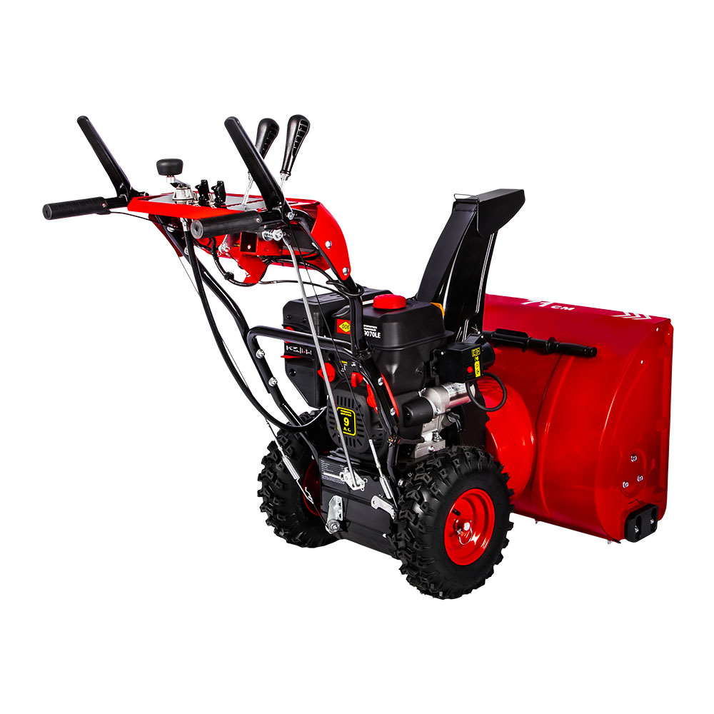 Снегоуборщик бензиновый DDE ST9070LE (двиг Loncin 9 л.с. захват 28" 6 вперёд/2 назад 14" колёса, эл, шт