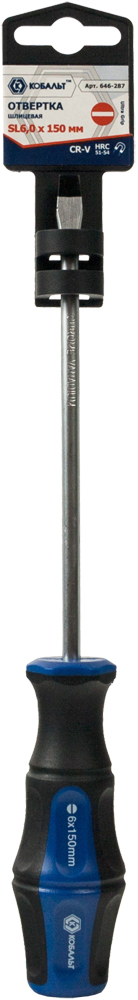 Отвёртка КОБАЛЬТ Ultra Grip SL 6,0 х 150 ммCR-V, двухкомпонентная рукоятка (1 шт.) подвес