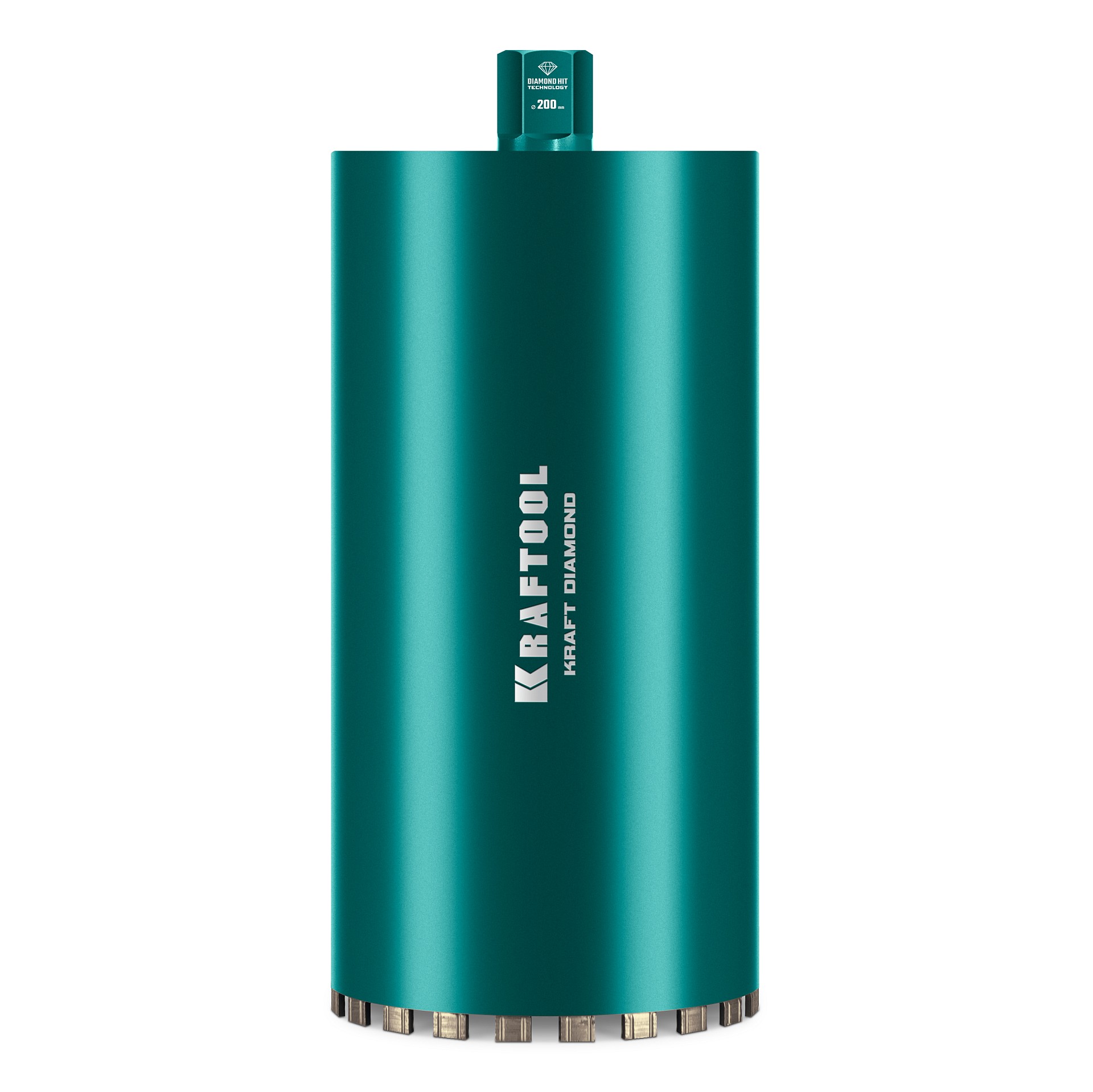 KRAFTOOL DIAMOND 200 мм (450 мм, 1 1/4″, лазерная сварка, сухое сверление с микроударом), алмазная коронка по железобетону (29825-200)