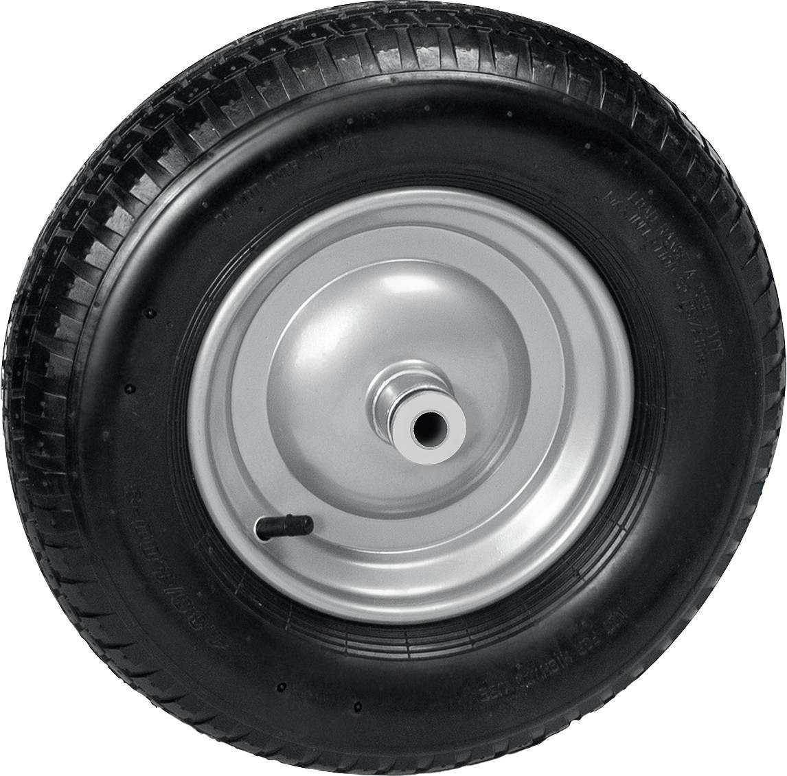 GRINDA WP-20, 4″х380мм, для тачек (арт. 422401, 422406, 422408), стальной диск, подшипник 20мм, пневматическое колесо для тачки, PROLine (422409)
