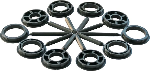 Кордщетка для точил ПРАКТИКА 150 мм мягкая, переходники 1/2", 5/8", 3/4", 7/8", 1"