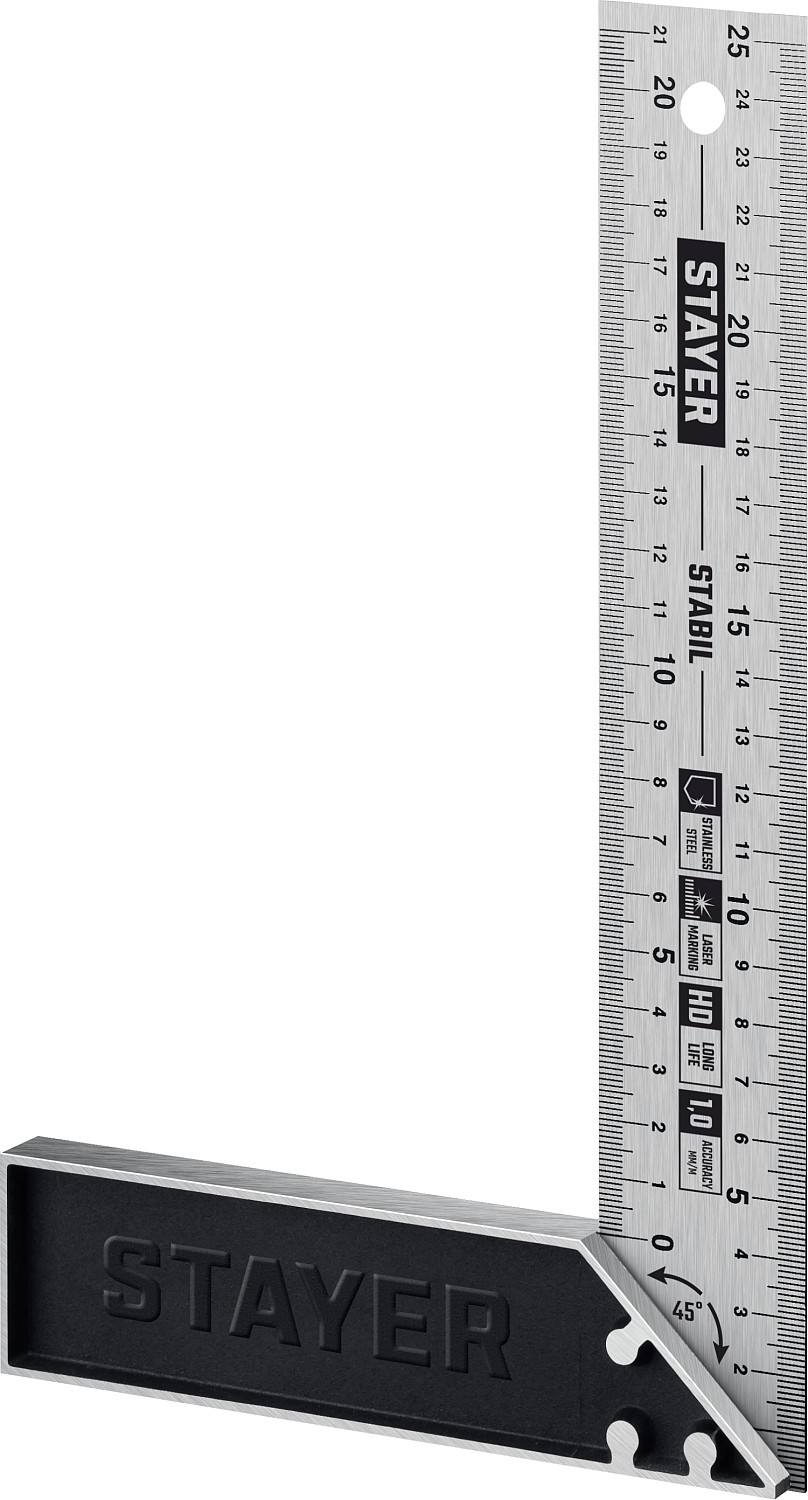 STAYER 250 мм, столярный угольник, Professional (3431-25)