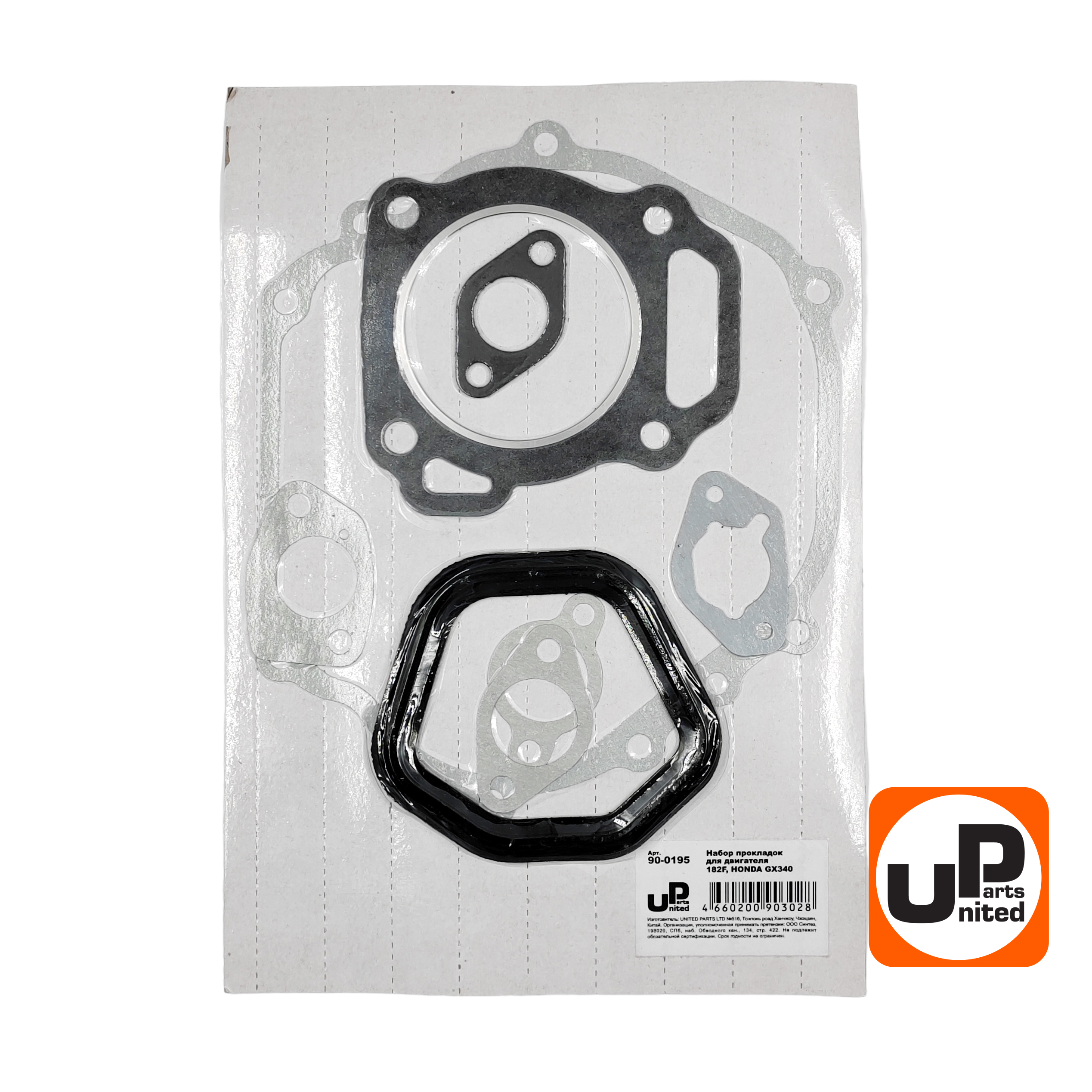 Набор прокладок UNITED PARTS для двигателя 182F, HONDA GX340, шт