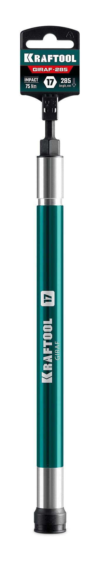 KRAFTOOL X-DRIVE LONG, 17 мм (М10), 285 мм, длинная ударная бита с торцовой головкой (26197-17)