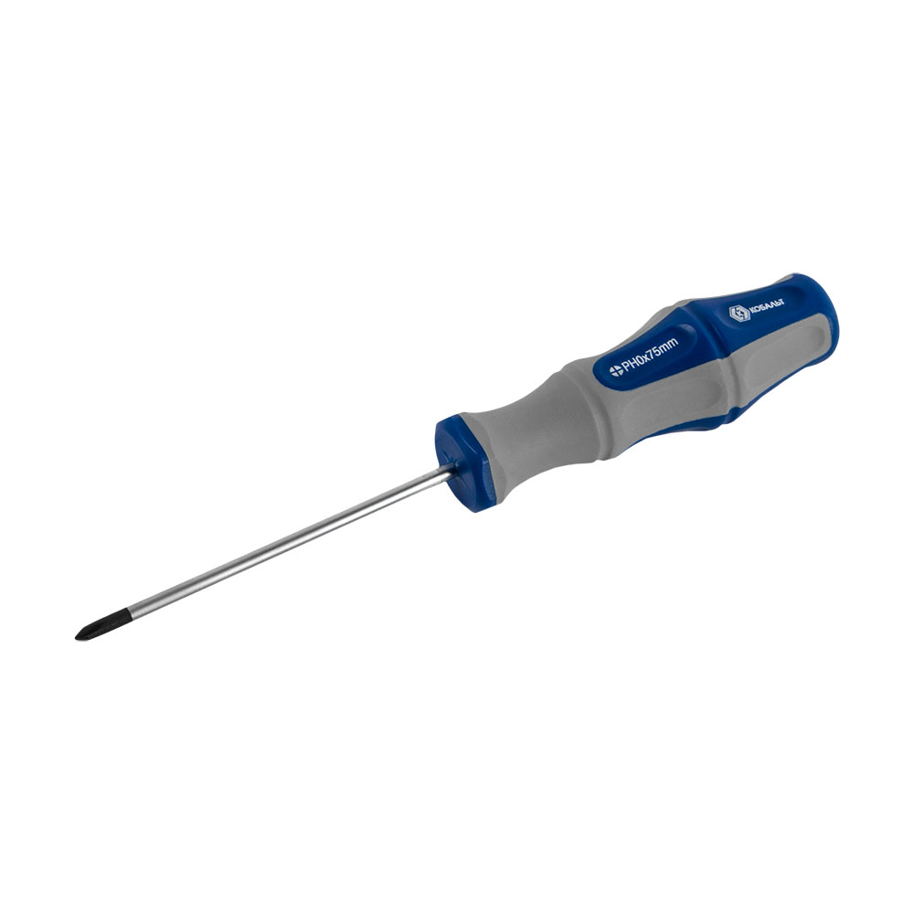 Отвёртка КОБАЛЬТ Ultra Grip PH-0 х 75 ммCR-V, двухкомпонентная рукоятка (1 шт.) подвес