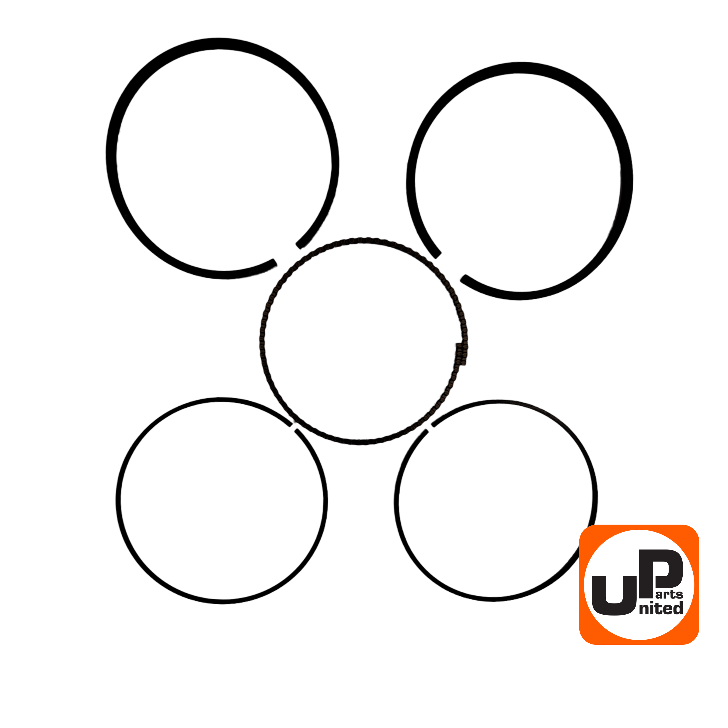 Кольцо поршневое UNITED PARTS Ø92×2,0 мм 192F, GX460 компл.  , шт