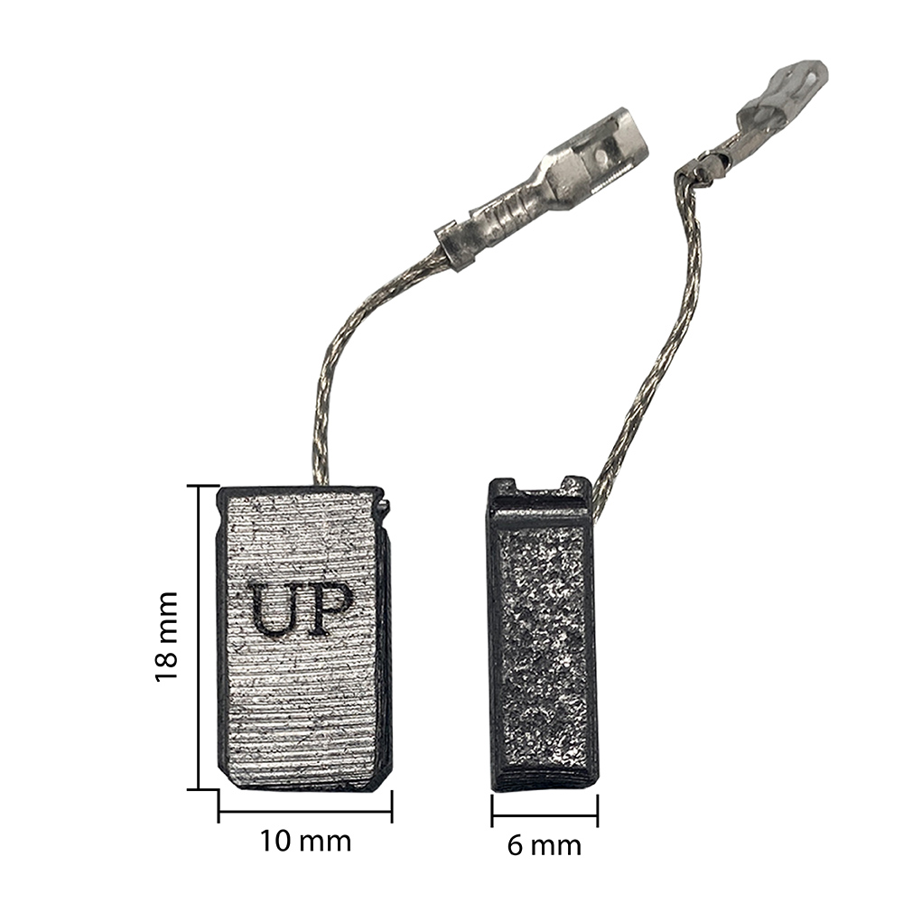 Щетка графитовая UNITED PARTS для BOSCH GWS11/12/13/15/17/19-125 CI/CIE (аналог 1607000V37, 1607000V53)  6х10х18мм АВТОСТОП, пар