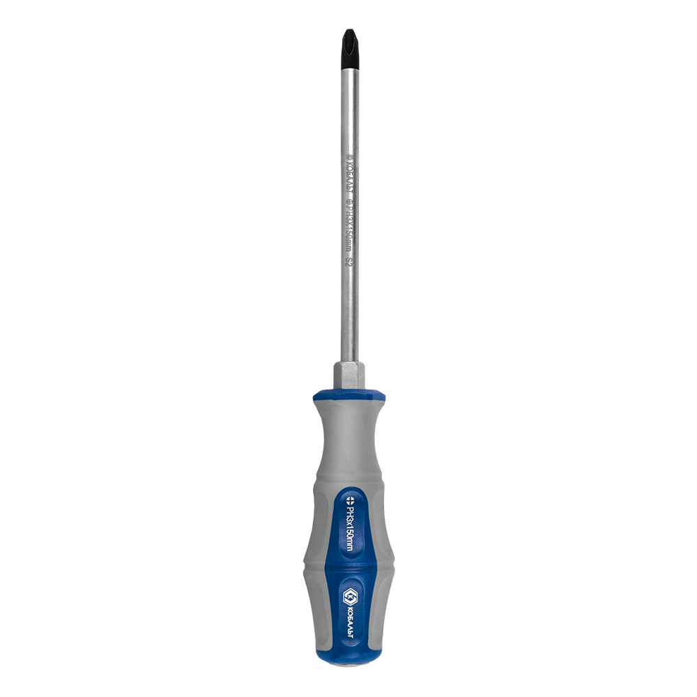 Отвертка ударная КОБАЛЬТ Ultra Grip PH-3x150 ммS2, двухкомпонентная рукоятка (1 шт.) подвес