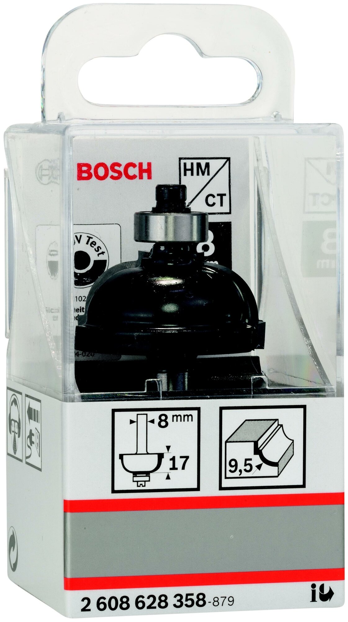 Фреза для фрезерных машин кромочная калевочная BOSCH 35/16,5/8 мм (1 шт.) коробка (2608628358), шт