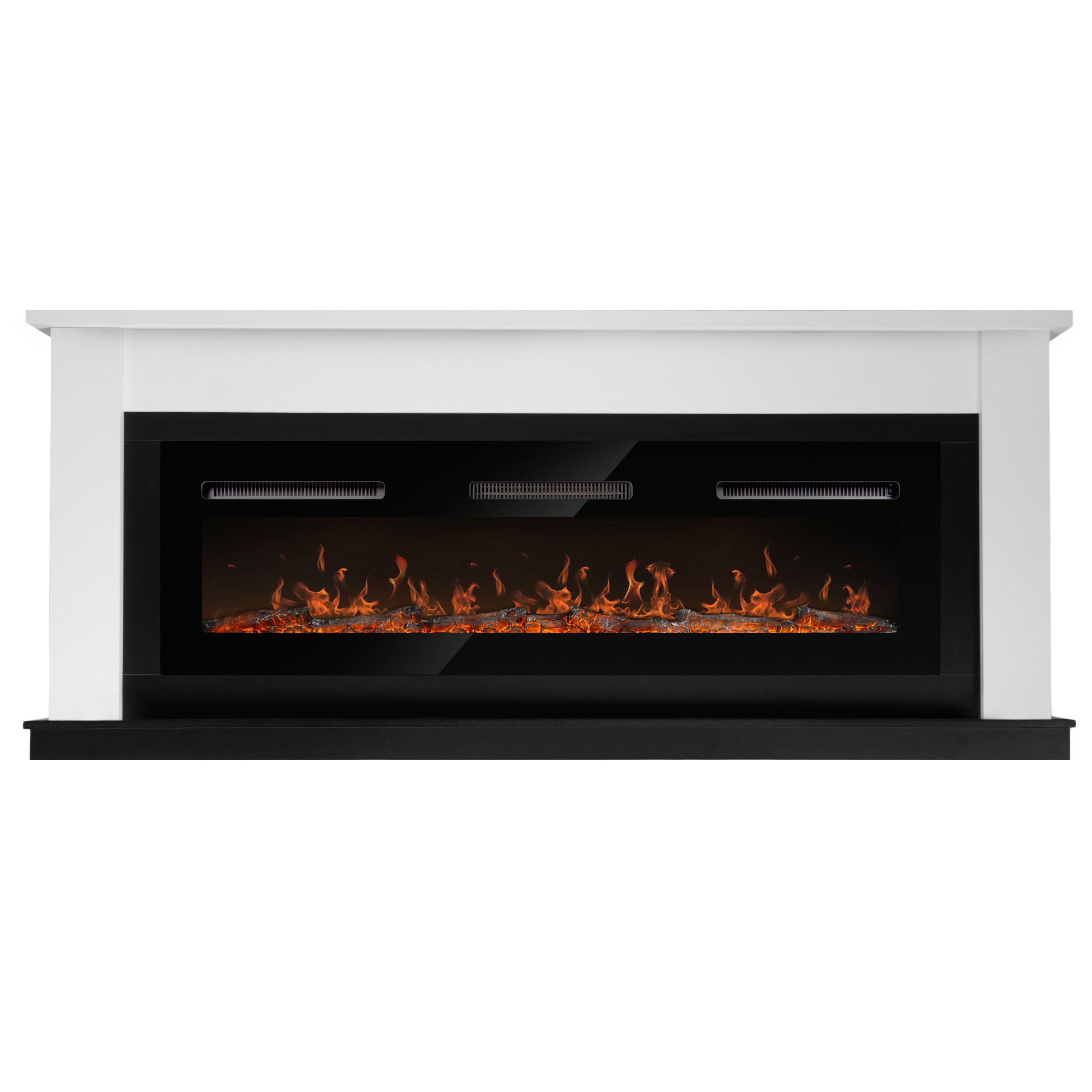 Каминокомплект: Очаг Electrolux Infinity EFP/P-1600ULS N, портал Canto Long белый, черный