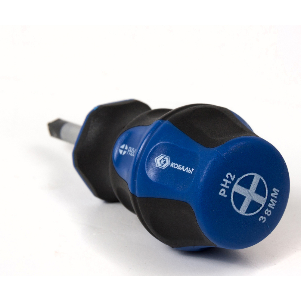 Отвёртка КОБАЛЬТ Ultra Grip PH-2 х 38 ммCR-V, двухкомпонентная рукоятка (1 шт.) подвес
