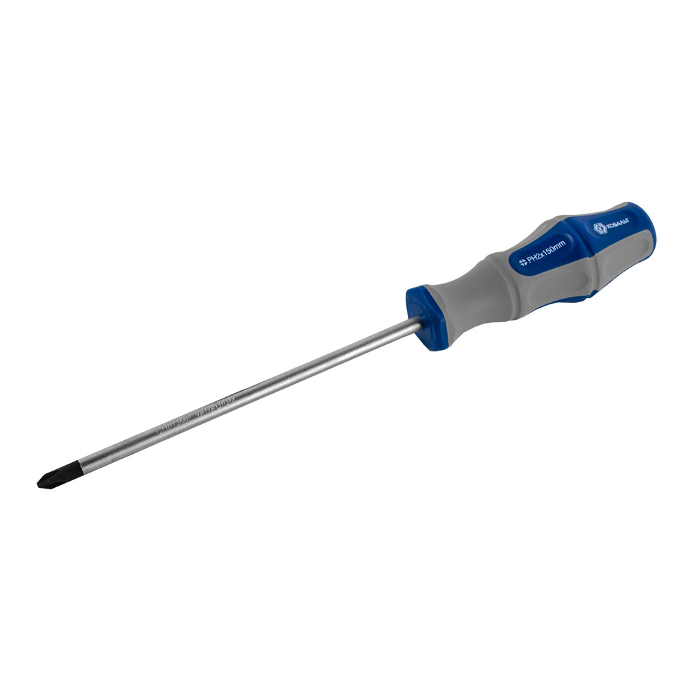 Отвёртка КОБАЛЬТ Ultra Grip PH-2 х 150 ммCR-V, двухкомпонентная рукоятка (1 шт.) подвес