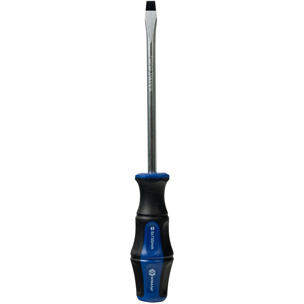 Отвёртка КОБАЛЬТ Ultra Grip SL 8,0 х 150 ммCR-V, двухкомпонентная рукоятка (1 шт.) подвес