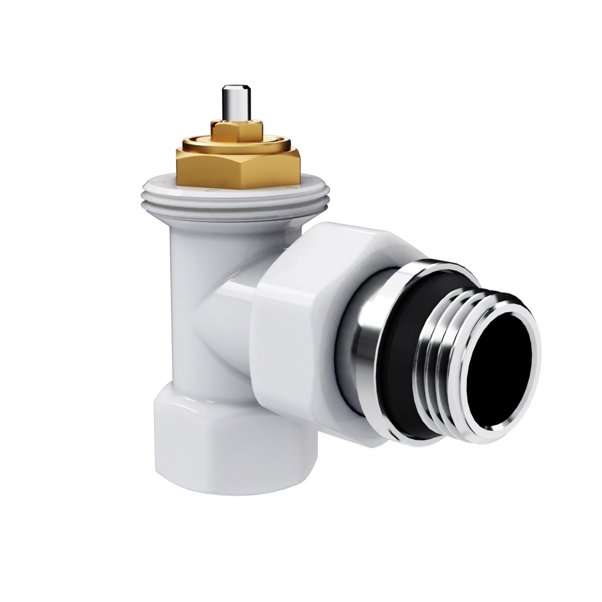 Набор термостатический угловой Royal Thermo Design 1/2"М30х1,5 (Белый)