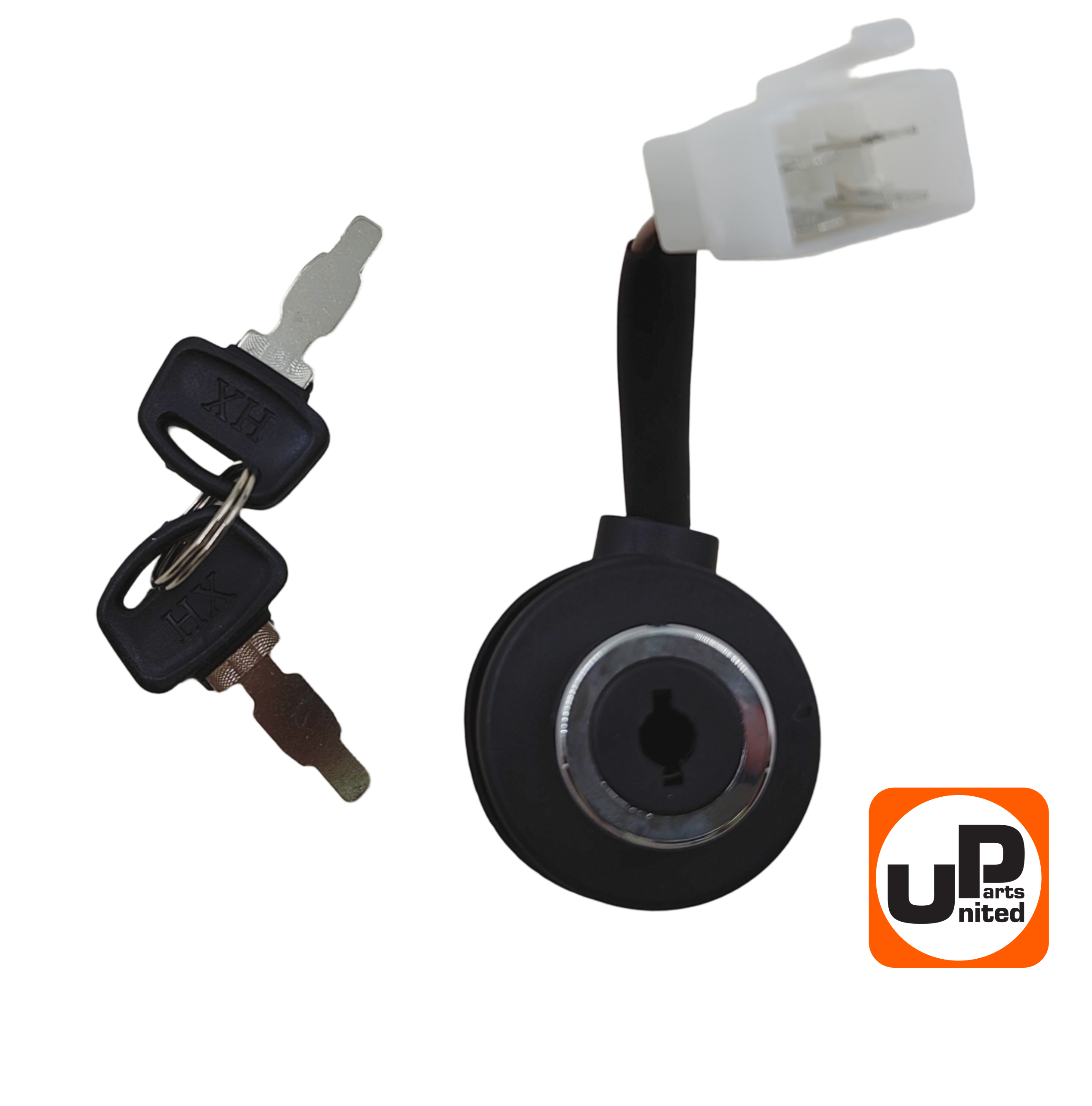 Замок зажигания UNITED PARTS универсальный, с ключом / 4 контакта (90-1041), шт