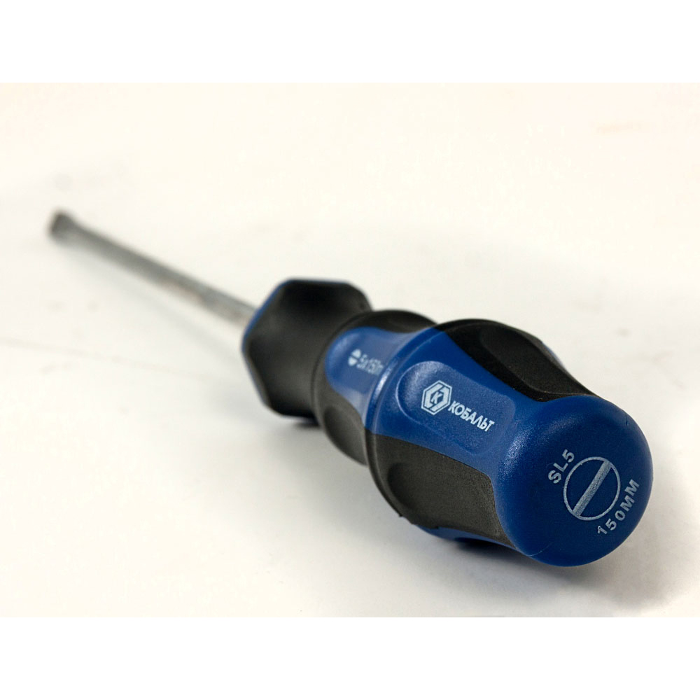 Отвёртка КОБАЛЬТ Ultra Grip SL 5,0 х 150 ммCR-V, двухкомпонентная рукоятка (1 шт.) подвес