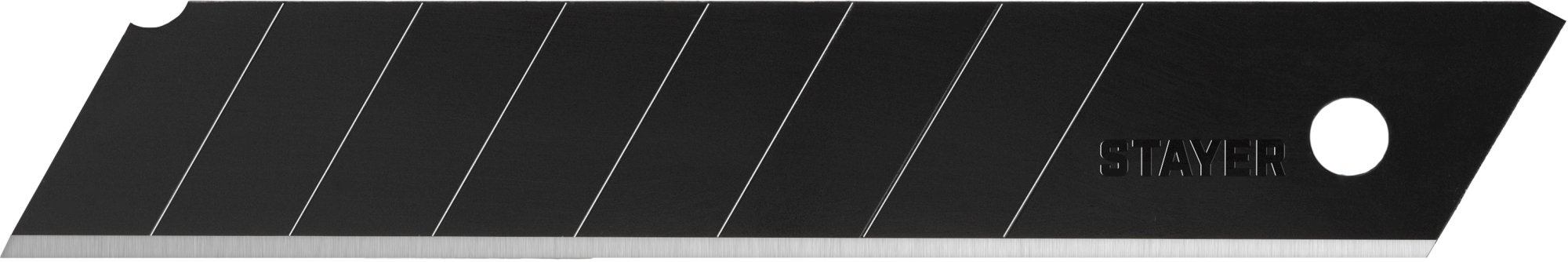 STAYER BLACK SHARP, 18 мм, 10 шт, сегментированные черные особоострые лезвия (0920-S10)