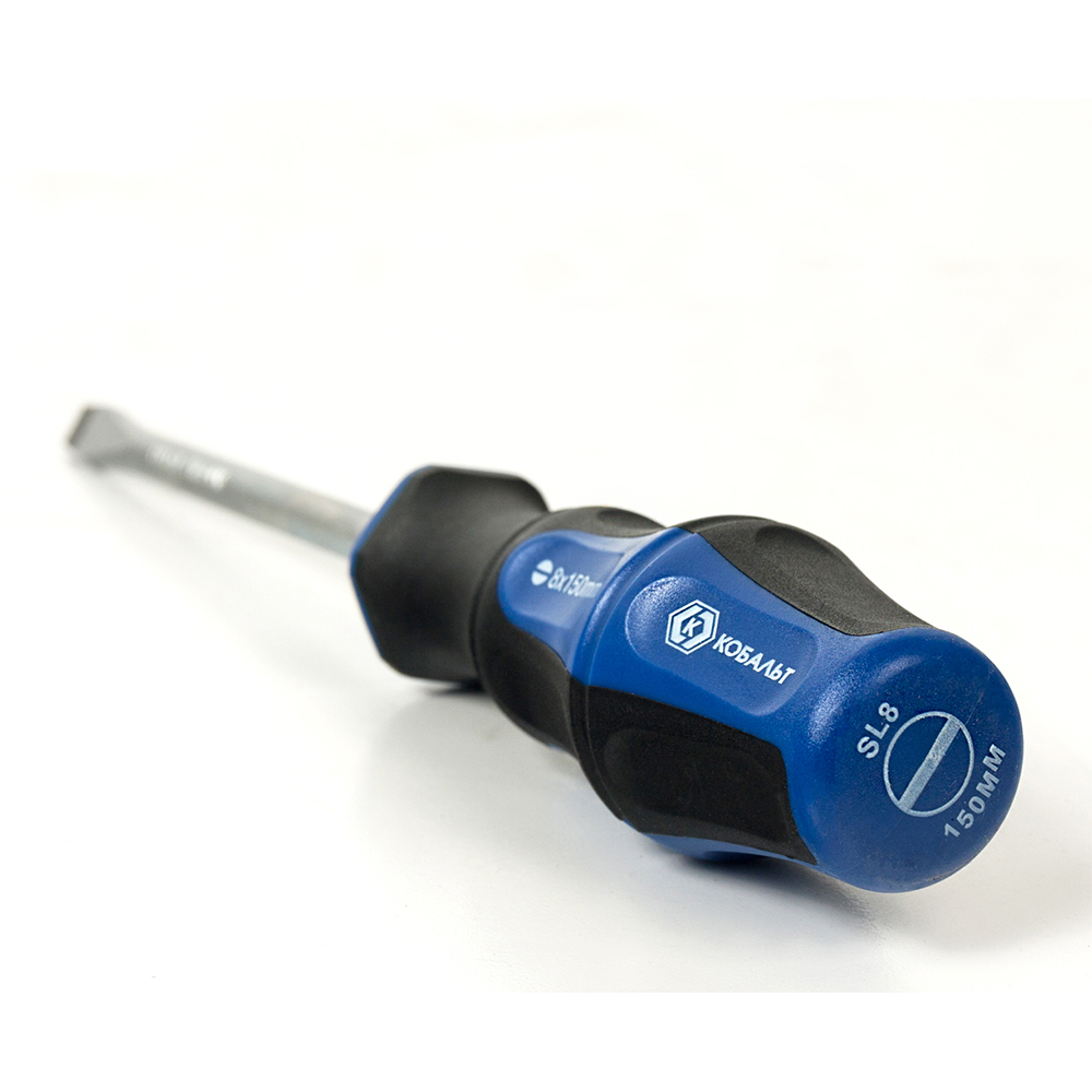 Отвёртка КОБАЛЬТ Ultra Grip SL 8,0 х 150 ммCR-V, двухкомпонентная рукоятка (1 шт.) подвес