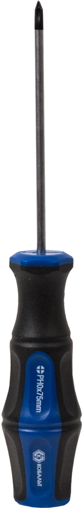 Отвёртка КОБАЛЬТ Ultra Grip PH-0 х 75 ммCR-V, двухкомпонентная рукоятка (1 шт.) подвес