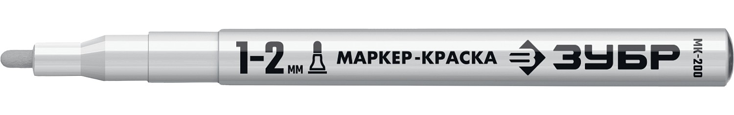 ЗУБР МК-200 белый, 1 мм маркер-краска (06326-8)