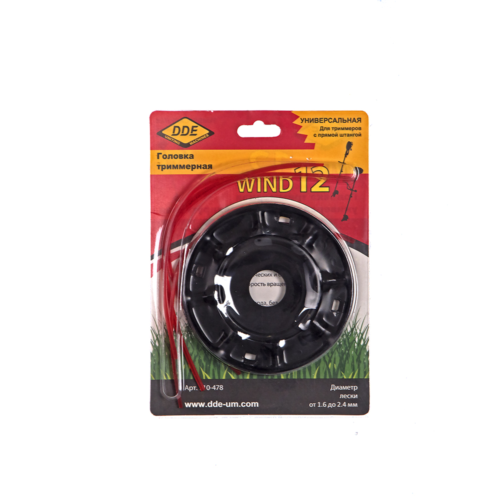 Головка триммерная Wind 12 (1.6-2.4 мм; под гайку) DDE 910-478