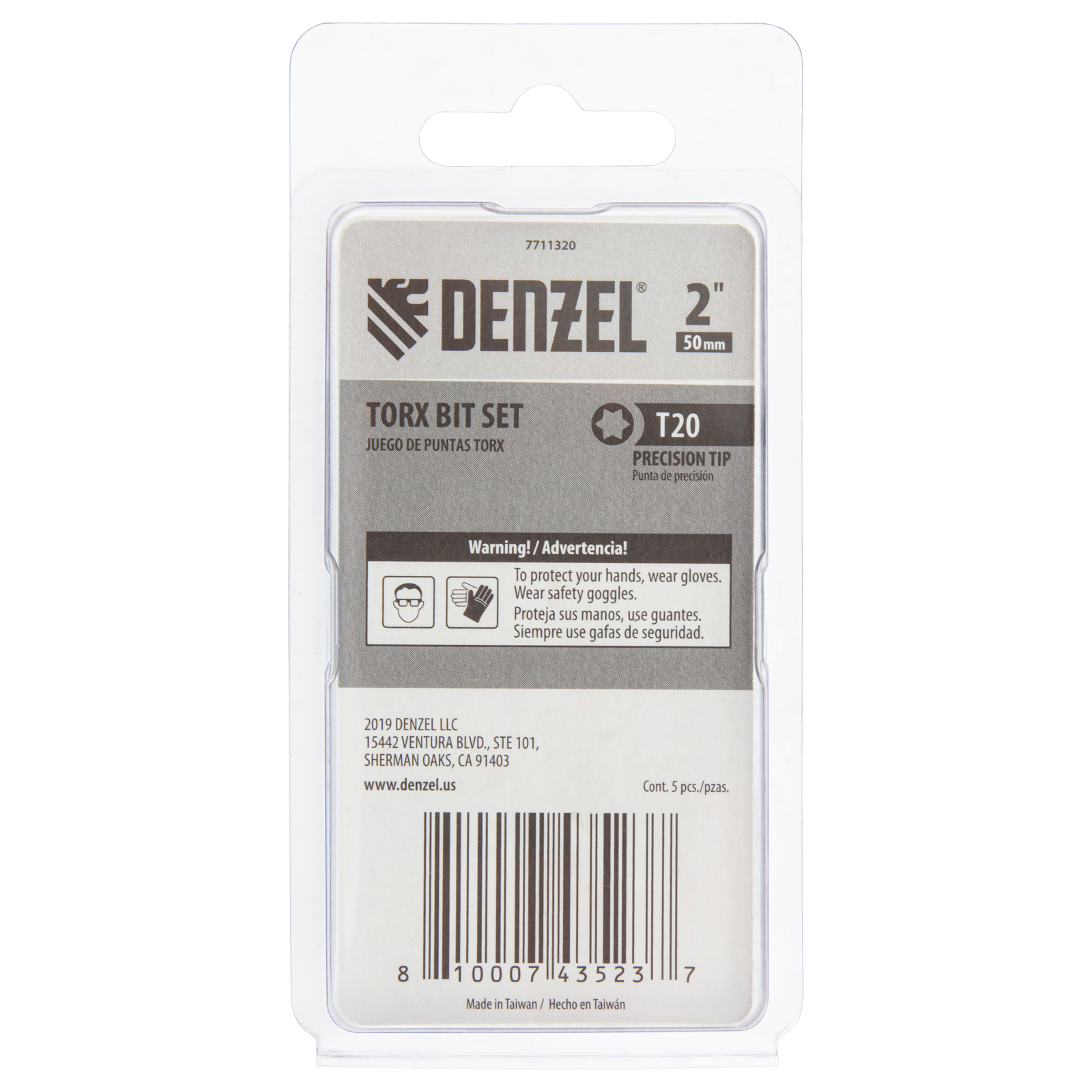 Бита T20x50, 5 шт. Denzel