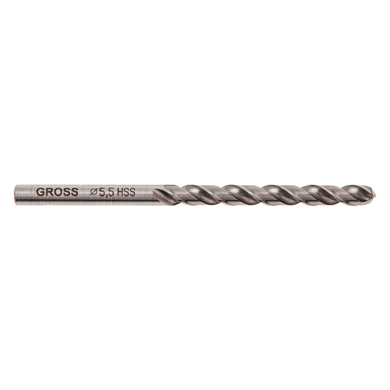 Сверло спиральное по металлу, 5.5 мм, HSS, 338 W Gross