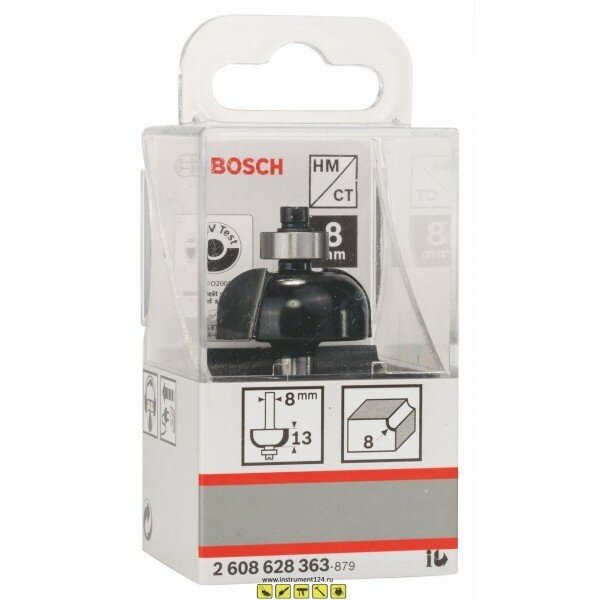 Фреза для фрезерных машин калевочная вогнутая BOSCH 28,7/13/8 мм (1 шт.) коробка (2608628363), шт
