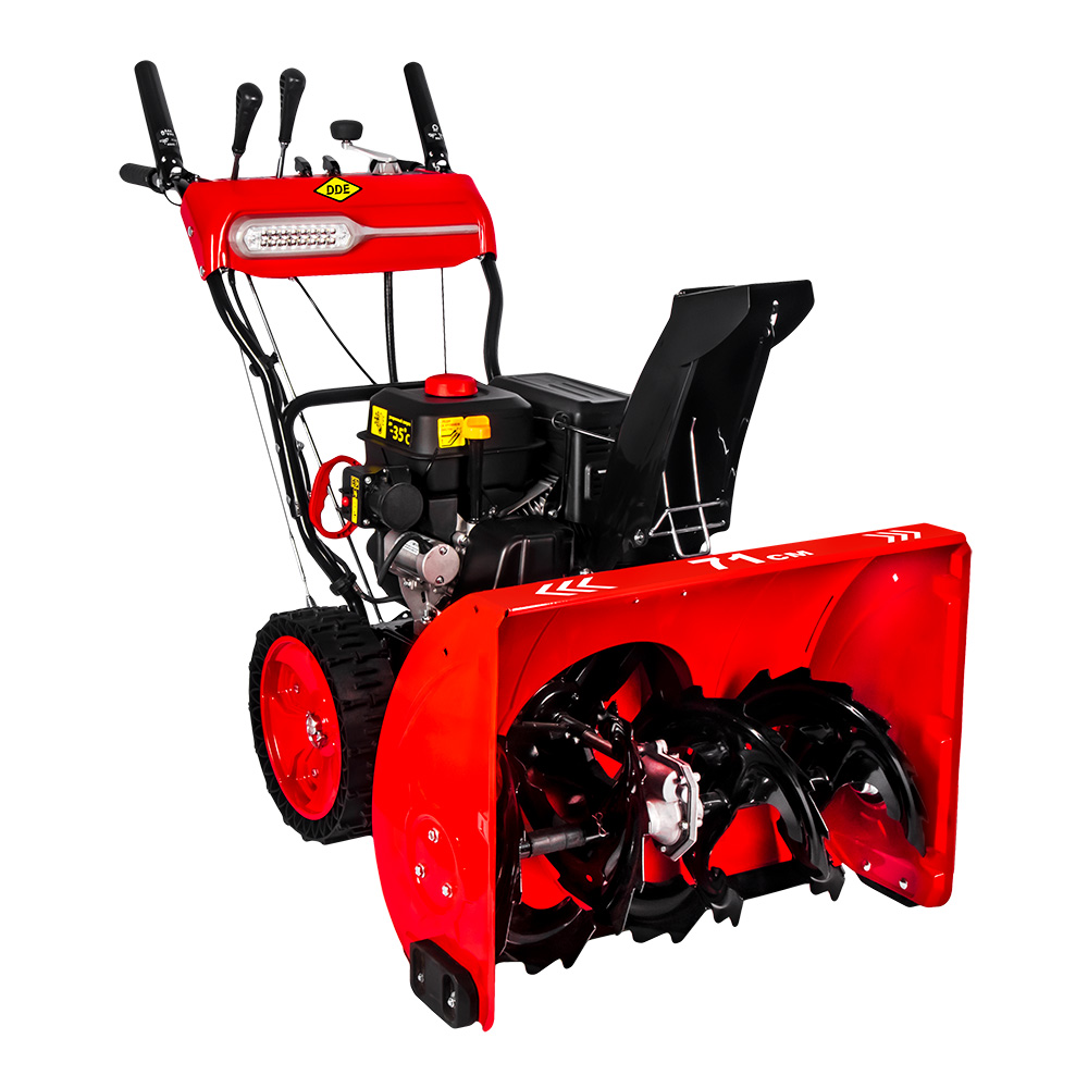 Снегоуборщик бензиновый DDE ST9070LE (двиг Loncin 9 л.с. захват 28" 6 вперёд/2 назад 14" колёса, эл, шт