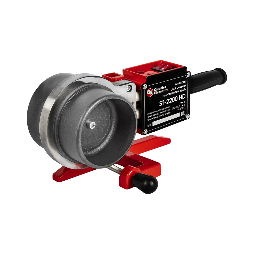 Сварочный аппарат д/пласт. труб QUATTRO ELEMENTI ST-2200 HD профессиональный (2,2 кВт, 50-110 мм, усиленный кейс)(920-193), шт