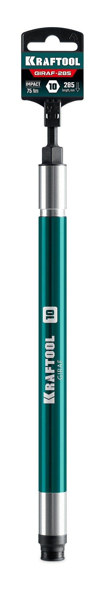 KRAFTOOL X-DRIVE LONG, 10 мм (М6), 285 мм, длинная ударная бита с торцовой головкой (26197-10)