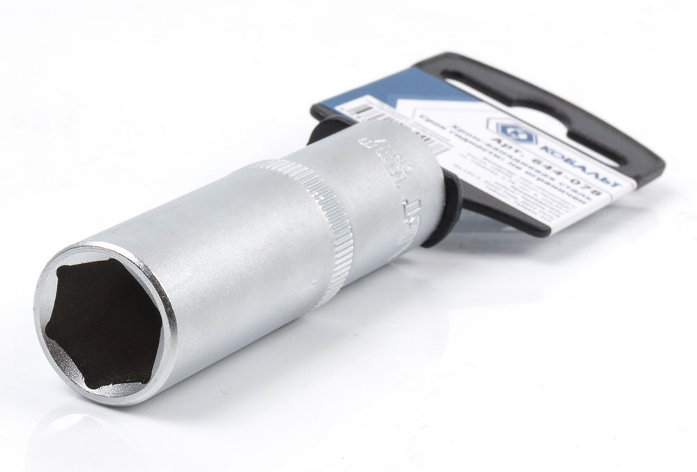 Головка торцевая глубокая КОБАЛЬТ 1/2", 16 мм, Cr-V(1 шт.) подвес