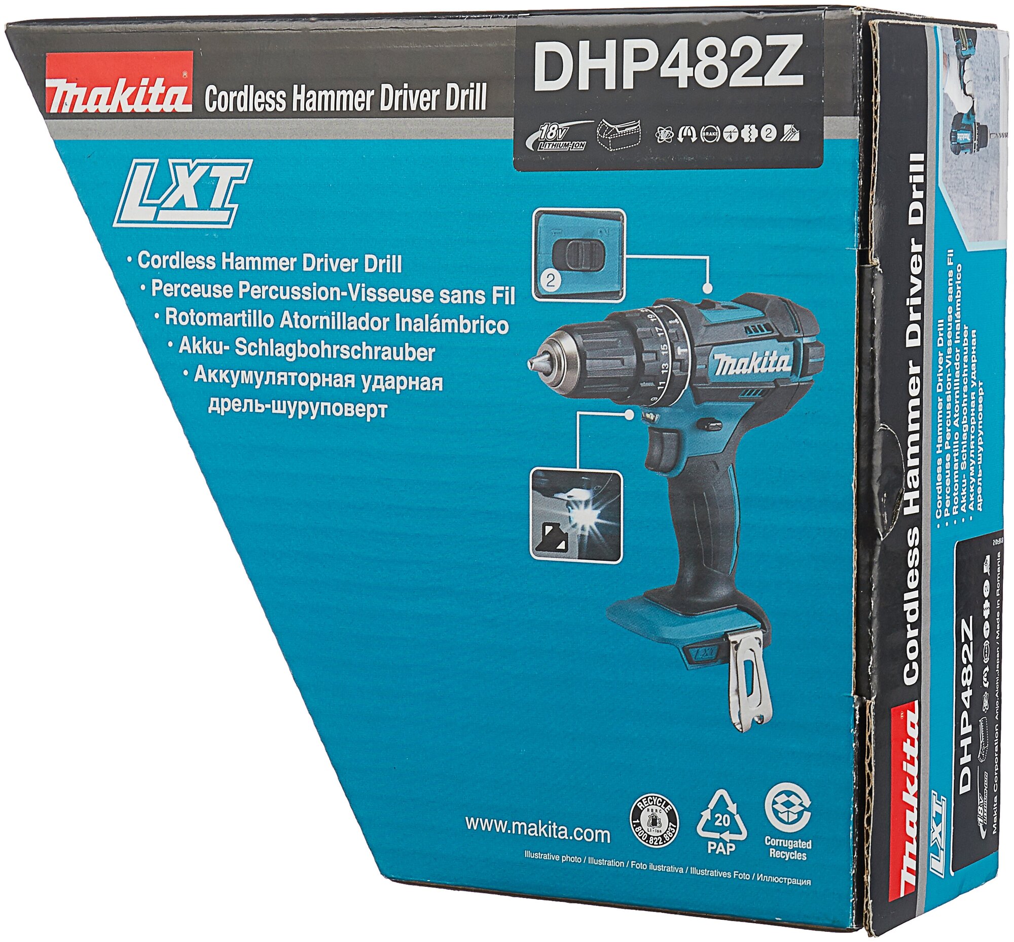 Дрель аккумуляторная ударная MAKITA DHP482Z