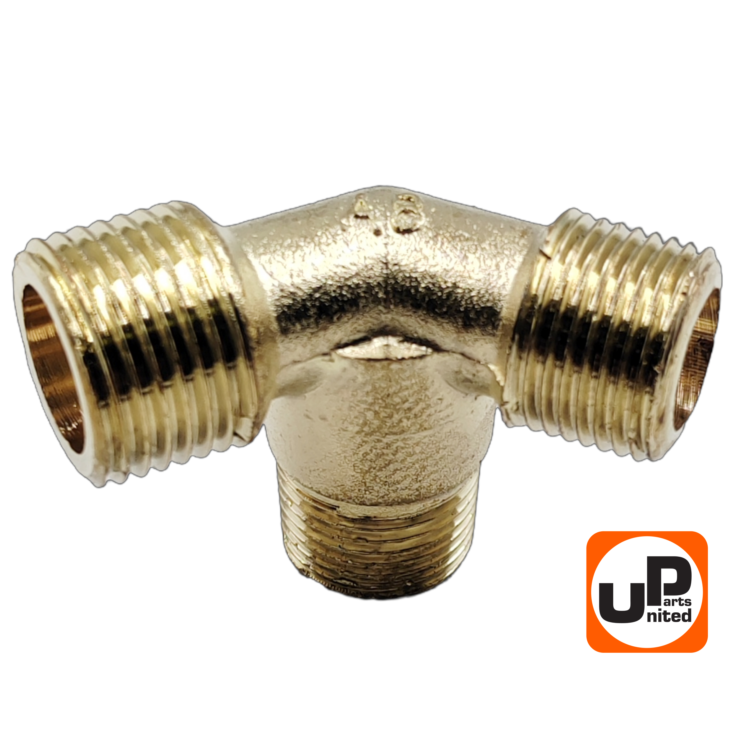 Фитинг-тройник UNITED PARTS для компрессора угловой, резьба внешняя  3/8"×3/8"×1/2", шт