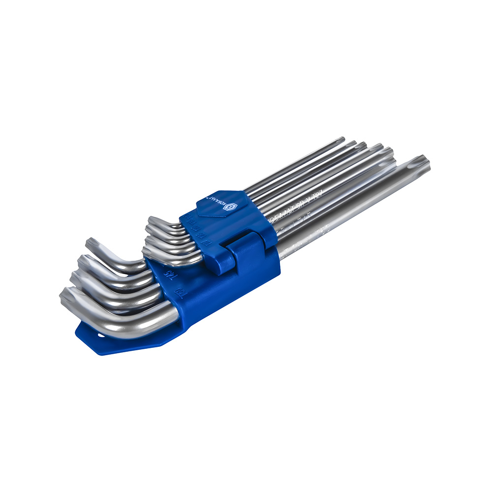 Набор ключей угловых удлинённых КОБАЛЬТ Tamper TORX: T10, T15, T20, T25, T27, T30, T40, Т45, Т50, CR-V, подвес (924-016), шт