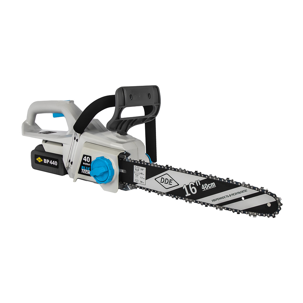 Пила аккумуляторная цепная DDE  BlueTech CSB 400-16 (40 см, 3/8" 56 1,1, 17 м/с, без ЗУ и АКБ), шт