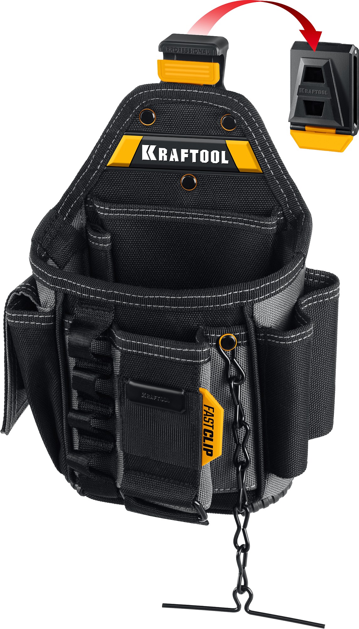 KRAFTOOL KP-13E поясная сумка с быстросъёмным креплением FastClip, 280 х 200 мм (38772)