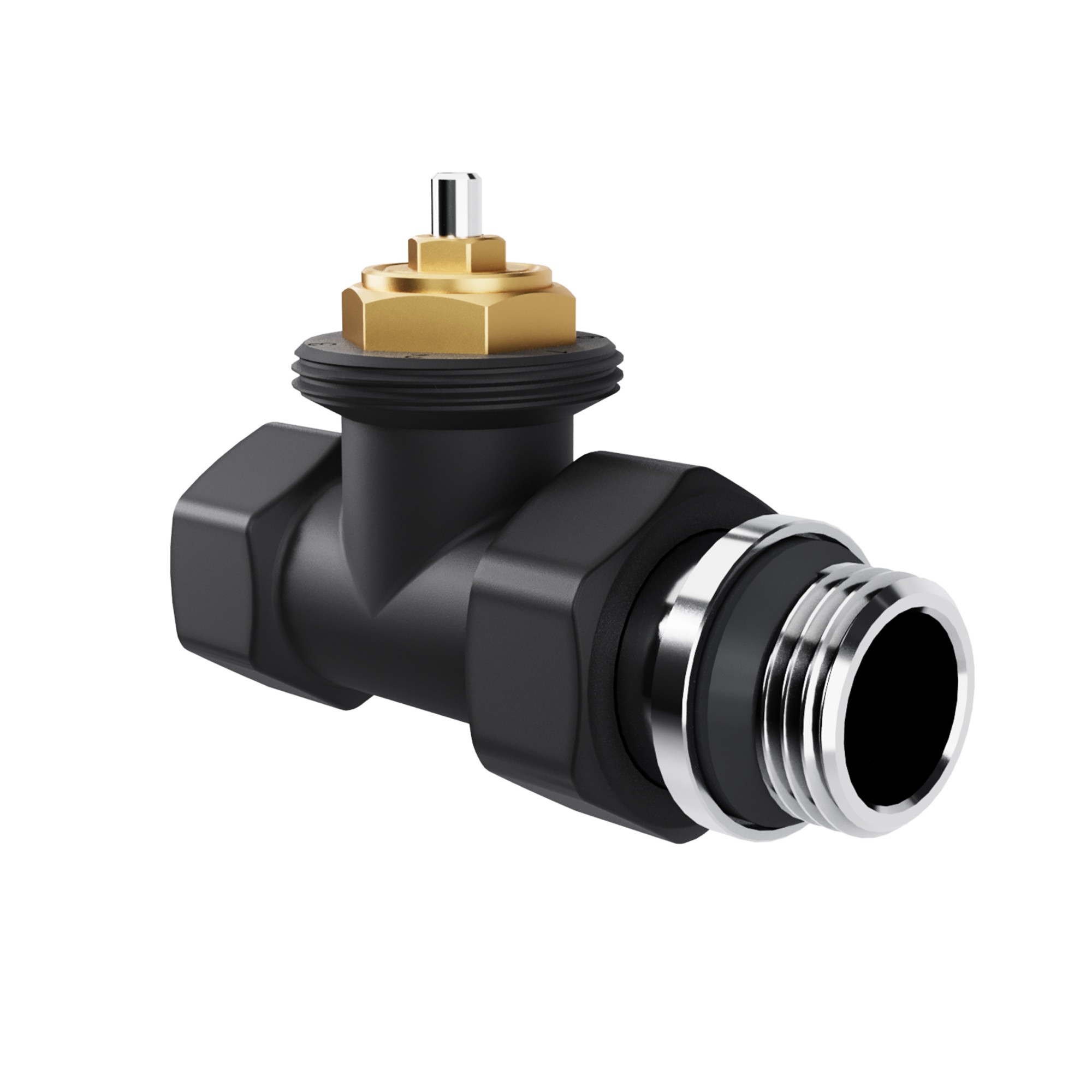 Набор термостатический прямой Royal Thermo Design 1/2"М30х1,5 (Черный)